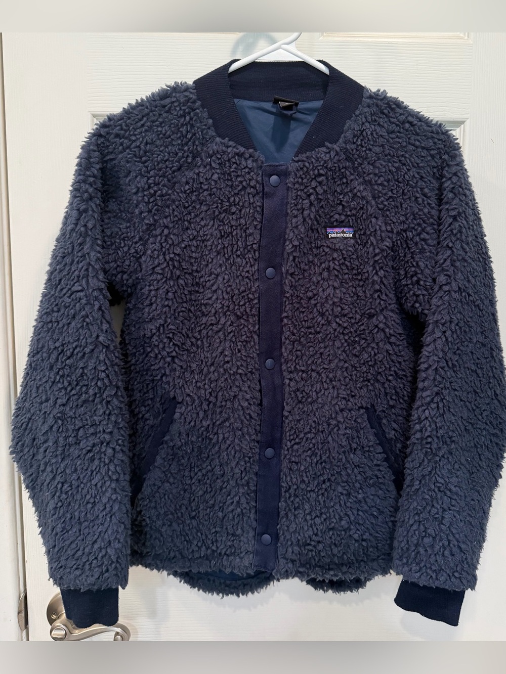 Patagonia Girls Retro-X Bomber Fleece Jacket Navy XL 14